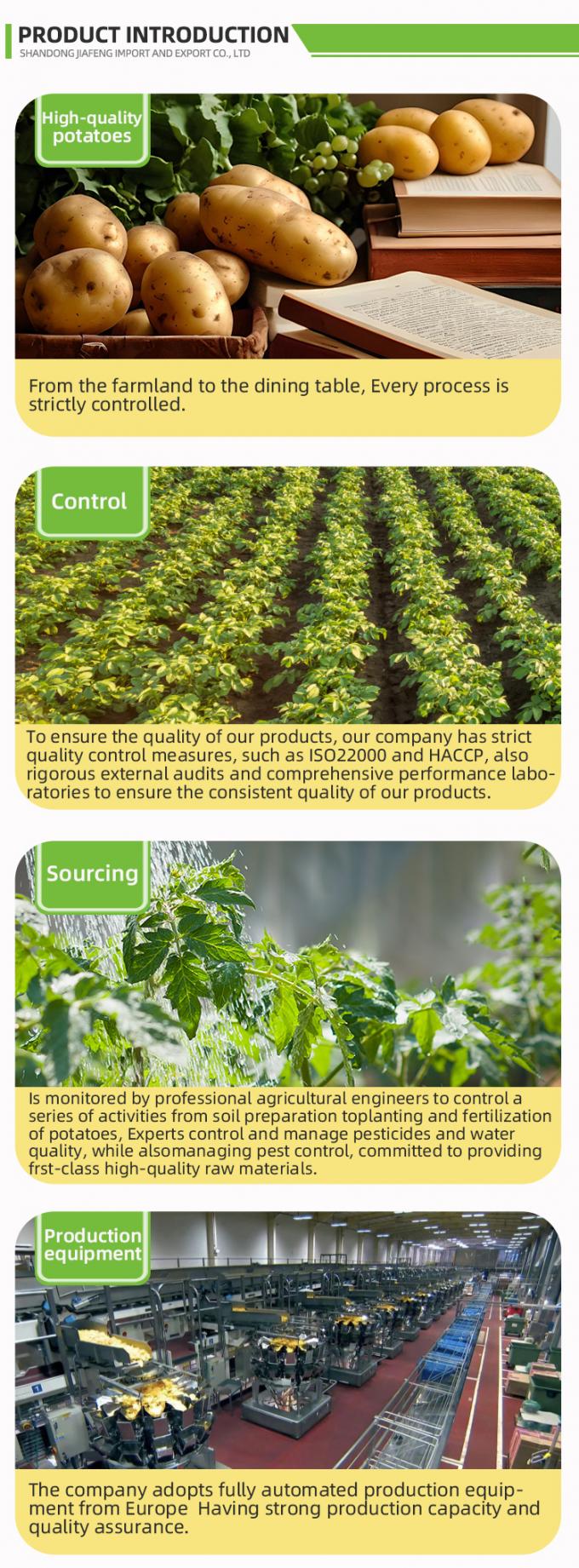 Otomatik Dondurulmuş Fransız Patatesleri Dondurulmuş Fransız Patatesleri Organik IQF Fransız Patatesleri Toplu Paketleme 10 Kg Taze Malzeme 2